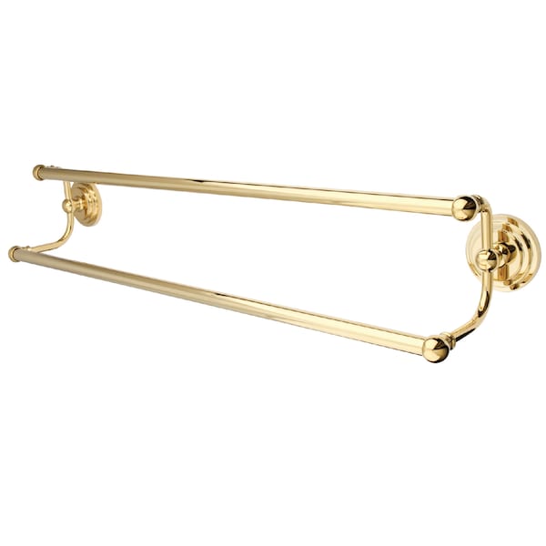 Milano 24" Dual Towel Bar, Polished Brass